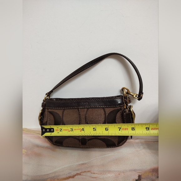 Coach Zoe Signature Wristlet Mini Handbag Brown Chocolate Y2K - Picture 11 of 16